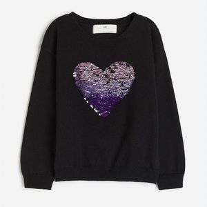 H&M Reversible Sequin Heart Sweater